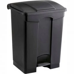 Safco® Plastic Step-On Receptacle, 17 Gallon Black - 9922BL