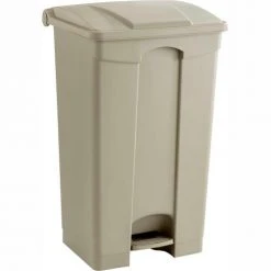 Safco® Plastic Step-On Receptacle- 23 Gallon Beige - 9923TN -Cheap Trash & Recycling Store SAC 9923TN