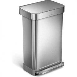simplehuman® Rectangular Step Can - 12 Gallon Brushed Stainless Steel - CW2024 17 simplehuman® Rectangular Step Can - 12 Gallon Brushed Stainless Steel - CW2024 -Cheap Trash & Recycling Store SIM CW2024