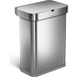 simplehuman® Rectangular Sensor Trash Can, Voice & Motion Control,15.3 Gallon - ST2031 -Cheap Trash & Recycling Store SIM ST2031