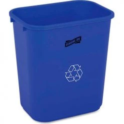 Genuine Joe Deskside Recycling Wastebasket, 7 Gallon, Blue/White