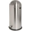 Genuine Joe Round-Top Pedal Receptacle Bin 13-1/2 Gal. Stainless Steel - GJO58888