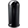 Genuine Joe Round-Top Pedal Receptacle Bin 13-1/2 Gal. Steel Black - GJO58890