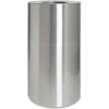 Genuine Joe Aluminum Round Weather Resistant Trash Can W/Open Flat Top, 35 Gallon, Silver