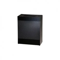 Rubbermaid® Silhouette Steel Rectangular Trash Can W/Plastic Liner, 22-1/2 Gal., Black