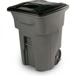 Toter Heavy Duty Two-Wheel Trash Cart, 96 Gallon, Dark Cool Grey - ANA96-00GRY -Cheap Trash & Recycling Store TT2 ANA96 00GRY