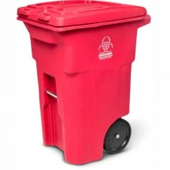 Toter 2-Wheel Medical Waste Cart, 64 Gallon Red - RMN64-00RED -Cheap Trash & Recycling Store TT2 RMN64
