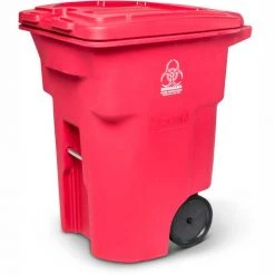 Toter 2-Wheel Medical Waste Cart, 96 Gallon Red - RMN96-00RED -Cheap Trash & Recycling Store TT2 RMN96