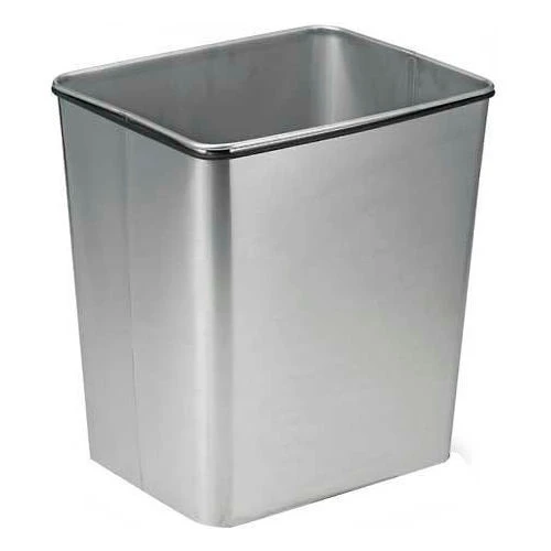 Transforming Technologies ESD Stainless Steel Wastebasket 28 Quart WBAS28-MET 1 Transforming Technologies ESD Stainless Steel Wastebasket 28 Quart WBAS28-MET