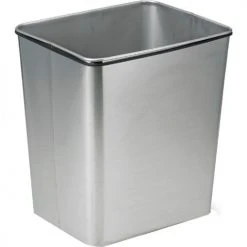 Transforming Technologies 28 Quart Stainless Steel Clean Room Waste Basket - WBAS28MET