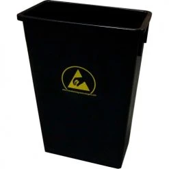 Transforming Technologies 22 Gallon Anti-Static Waste Basket , Black - WBAS90