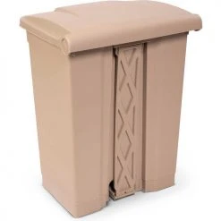 Toter Fire Retardant Step On Container, 18 Gallon, Beige - SOF18-00BEI -Cheap Trash & Recycling Store Toter 18Gallon SteponContainer Beige SOF18 BackAngle1000x1000