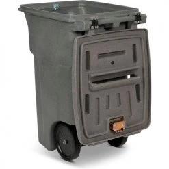 Toter Heavy Duty 2-Wheel Document Cart, 64 Gallon, Graystone - CDA64-53877 -Cheap Trash & Recycling Store Toter 64Gallon SecureDocumentCart Graystone CDA64 LidInside