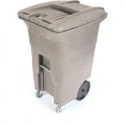 Toter 2-Wheel Secure Document/E-Waste Cart w/Casters, 64 Gallon Graystone - CDC64-00GST