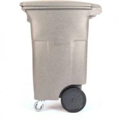 Toter 2-Wheel Secure Document/E-Waste Cart w/Casters, 64 Gallon Graystone - CDC64-00GST -Cheap Trash & Recycling Store Toter 64Gallon SecureDocumentCasterCart Graystone CDC64 Side Left