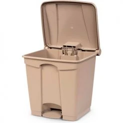 Toter Fire Retardant Step On Container, 8 Gallon, Beige - SOF08-00BEI 10 Toter Fire Retardant Step On Container, 8 Gallon, Beige - SOF08-00BEI -Cheap Trash & Recycling Store Toter 8Gallon SteponContainer Beige SOF08 FrontAngleOpen1000x1000