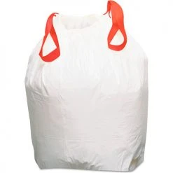 Tall Kitchen Drawstring Trash Bags - White, 13 Gallon, 0.8 Mil, 100/Case