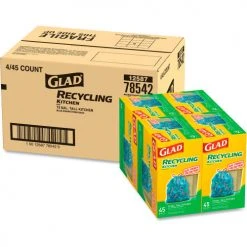 Glad® Tall Kitchen Blue Recycling Bags, 13 Gal, 0.9 mil, Blue, 180/Case -Cheap Trash & Recycling Store UNT CLO78542