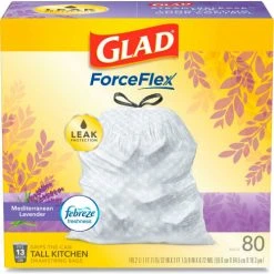 Glad® OdorShield Tall Kitchen Drawstring Bags, 13 Gal, 0.95 mil, Lavendar, White, 80/Box 33 Glad® OdorShield Tall Kitchen Drawstring Bags, 13 Gal, 0.95 mil, Lavendar, White, 80/Box -Cheap Trash & Recycling Store UNT CLO78902BX