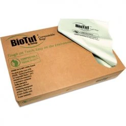 Heritage Biotuf Compostable Can Liners, 30 gal, 0.88 mil, 30" x 39", Green, 150/Carton