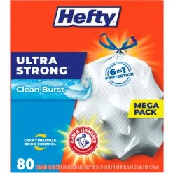 Hefty&#174, Ultra Strong Scented Tall White Kitchen Bags, 13 gal, 0.9 mil, White, 240/Carton