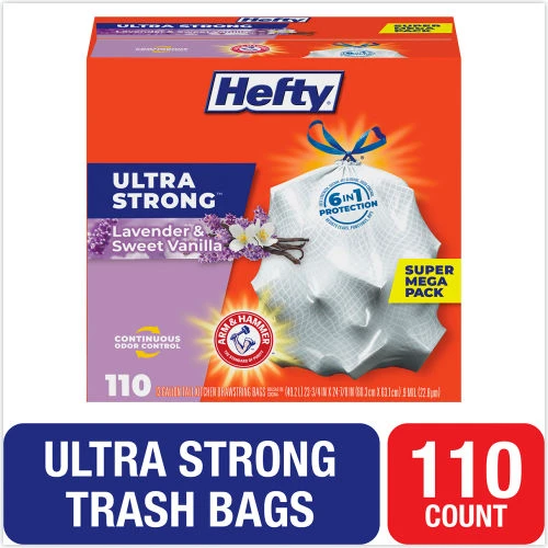 Hefty®, Ultra Strong Scented Tall White Kitchen Bags, 13 gal, 0.9 mil, White, 110/Box 1 Hefty®, Ultra Strong Scented Tall White Kitchen Bags, 13 gal, 0.9 mil, White, 110/Box