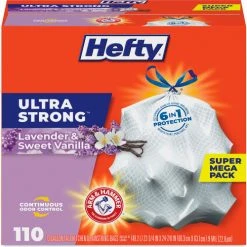 Hefty&#174, Ultra Strong Scented Tall White Kitchen Bags, 13 gal, 0.9 mil, White, 330/Carton