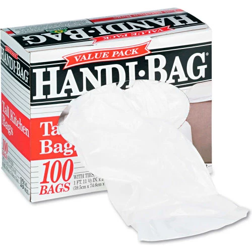 Super Value Pack Trash Bag 13 Gallon 0.60 Mil, White 100 Bags/Box - WBIHAB6FK100 1 Super Value Pack Trash Bag 13 Gallon 0.60 Mil, White 100 Bags/Box - WBIHAB6FK100