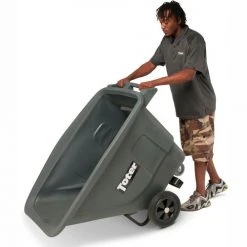 Toter® Forkliftable Standard Duty Plastic Tilt Truck, 1/2 Cu. Yd. Cap, 400 Lbs. Cap, Gray -Cheap Trash & Recycling Store UT005 Gray 4