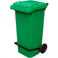 Vestil Green Trash Can - 95 Gal W/Lid Lifter - TH-95-GRN-FL