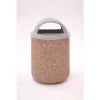Wausau Tile Concrete Waste Receptacle W/Red Plastic Pitch In Top - 26" Dia x 37" Gray/Tan