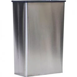 Witt Industries Witt Stainless Steel Wall Hugger Wastebasket Without Plastic Swing Top 22 Gallon, 70SS